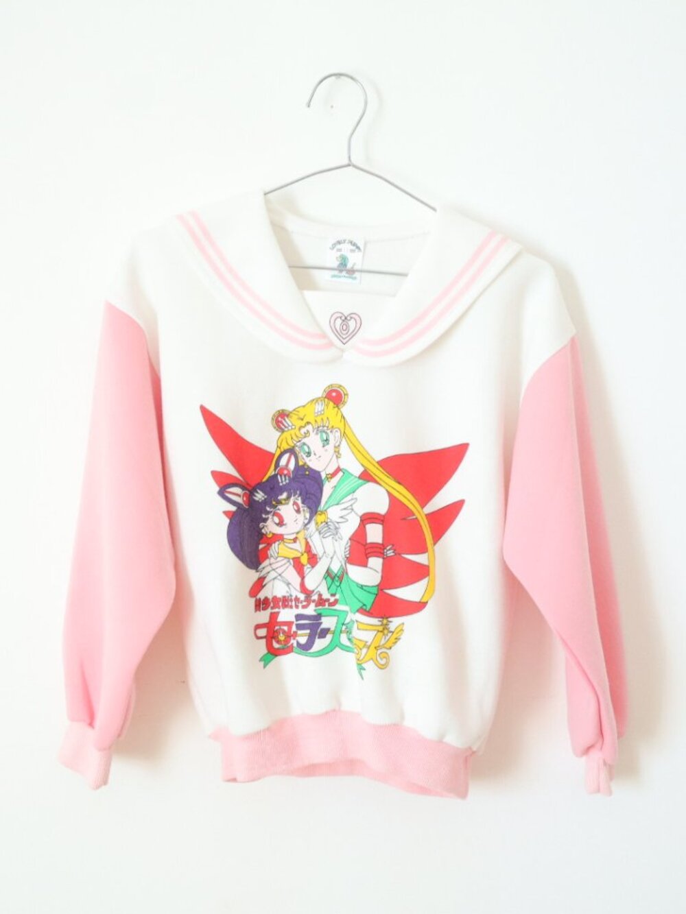 Vintage Sailor Moon Pink Sailor Collar Pink Sweatshirt / Size 16 / Big Kids